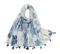 Sciarpa Scozzese-Sciarpa Donna Firmata-Sciarpa Floreale per Tutte Le Stagioni, Accessorio Versatile per La Casa E Il Tempo Libero, Aggiunta Elegante E Comoda al Tuo Guardaroba. (Blue, One Size)