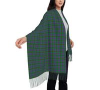 Sciarpa scozzese tartan Clan Wood per donna, in morbida pashmina con effetto cashmere, comoda e leggera, da indossare tutti i giorni e per le feste.