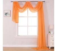 Sciarpa semitrasparente DONREN color corallo arancione per sfondo - Sciarpa semitrasparente di lusso per decorazioni morbide per feste e matrimon