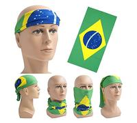 Sciarpa Senza Cuciture Multifunzionale, Sciarpa Alla Testa, Bandana Elastica Della Fascia Elastica Della Bandiera Brasile, Copricapo Sportivo Per Cavalcare, Motociclismo, Escursioni, Pesca, Yoga