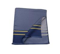 SCIARPA SETA elegante da uomo blu e gialla con disegni giallo azzurri made ITALY