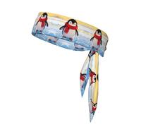 Sciarpa sportiva con pinguino, fascia per il sudore a doppio strato, per donne e uomini, morbida e traspirante, per yoga, corsa, palestra, allenamento