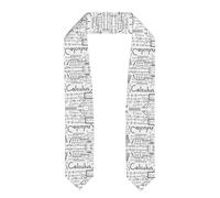 Sciarpa/Stola per laurea con stampa di matematica, geometria, geometrie e calcolo, con bordo classico, unisex, semplice, tinta unita.