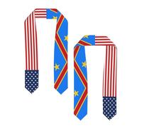 Sciarpa/Stola per laurea per uomo e donna, bandiera della Repubblica Democratica del Congo, scialli leggeri e traspiranti.