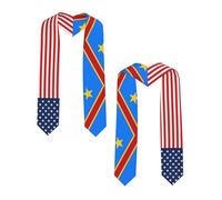 Sciarpa/Stola per laurea per uomo e donna, bandiera della Repubblica Democratica del Congo, scialli leggeri e traspiranti.