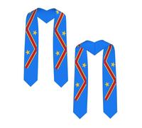 Sciarpa/stola per laurea per uomo e donna, scialli leggeri e traspiranti con la bandiera della Repubblica Democratica del Congo.