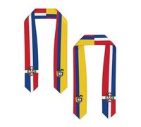 Sciarpa/stola per laurea per uomo e donna, scialli leggeri e traspiranti con le bandiere di Colombia, Colombia e Repubblica Dominicana.