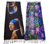Sciarpa stola unisex Klimt VanGogh Kandinsky Monet foulard scialle TOOCOOL A001