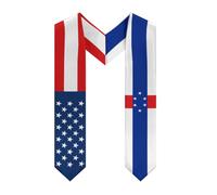 Sciarpa/Stoletta con la bandiera delle Antille americane e olandesi per la laurea, ideale come regalo per studiare all'estero o per la giornata internazionale della laurea.