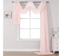 Sciarpa trasparente rosa pesca DONREN per ragazze, per feste - Sciarpa semitrasparente morbida e lussuosa per matrimoni (1 pannello, 52 pollici x