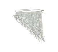 Sciarpa triangolare con frangia per donne e uomini, elegante come scialle per la testa o grembiule elegante da ufficio sciarpa, bianco, Taglia unica