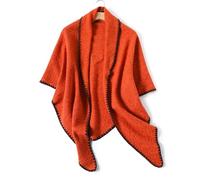 Sciarpa triangolare in cashmere imitazione solido femminile collo caldo scialle spesso da donna autunno inverno morbido e confortevole Per Primavera, Autunno E Inverno(Orange)
