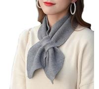 Sciarpa Triangolare in Mussola di Cotone, Colori Semplici, Scalda Collo Invernale alla Moda, Piccola Sciarpa Lavorata a Maglia (Grau)