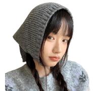 Sciarpa triangolare lavorata a maglia da donna calda copertura per la testa sciarpa per capelli copricapo unisex sciarpa multifunzionale in maglia per donne uomini, Grigio scuro, Taglia unica