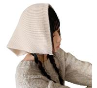 Sciarpa triangolare lavorata a maglia da donna calda copertura per la testa sciarpa per capelli copricapo unisex sciarpa multifunzionale in maglia per donne uomini, Beige, Taglia unica