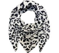 Sciarpa triangolare XL a maglia leopardata primavera sciarpa 100% cotone made in italy moda sciarpa triangolare stola autunno primavera panno Leo, grigio., 165 x 78 cm