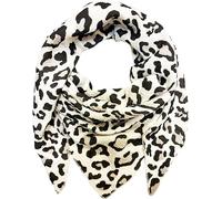 Sciarpa triangolare XL a maglia leopardata, sciarpa primaverile, 100% cotone, made in Italy, alla moda, sciarpa triangolare, stola, autunno, primavera