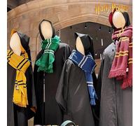 Sciarpa unisex di Harry Potter, collaborazione tra Grifondoro e Serpeverde, in misto lana con nappe, prodotto ufficiale Animale,Natale,Blocchi di colore,Geometrico,quadri,Colore unicoTessuto