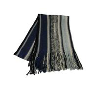 SCIARPA UOMO A RIGHE AZZURRO BLU RIGA PETROL LANA ACRILICO MODA GIOVANE