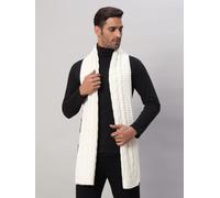 Sciarpa Uomo Invernale Morbida WM-151 Lavorata A Mano Bianco Wool CASHMERE
