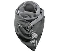 Sciarpa Uomo Invernale,Scialli della Sciarpa di Boho della Stampa dell'Annata della Piuma delle Donne avvolge Le Sciarpe Corte Calde di Inverno (Grey, One Size)
