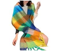 Sciarpa Uomo,Nuova Sciarpa con Frange da Donna Autunno e Inverno Spessa Come Un Plaid Caldo Scialle Coppia Sciarpa (Yellow, One Size)