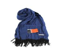 Sciarpa Uomo Pierre Cardin Pashmina Stropicciata Unita Jc3492 Navy Made In Italy