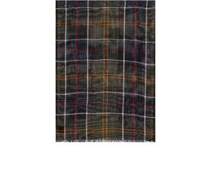 SCIARPA WELTON TARTAN VERDE NERA BARBOUR One Size