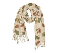 Sciarpe alla moda in cashmere per le donne di Natale per le signore Moda Gatto e Girasole Verde e Marrone bufandas y chales para mujer