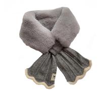 Sciarpe con collo in pelliccia da donna per l'inverno, morbido e soffice collo avvolgente, sciarpa invernale in pelliccia sintetica, sciarpe invernali in pelliccia sintetica per il freddo (Grey)