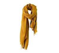 Sciarpe da donna, sciarpe in cashmere tinta unita corta nappa scialle caldo inverno abbigliamento accessori regalo, Giallo