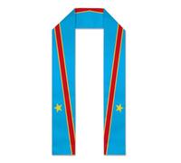 Sciarpe da laurea con bandiera del Congo, classe 2024-2025, lunghezza 72 pollici.
