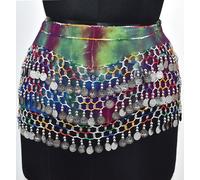 Sciarpe danza del ventre da donna sciarpe argento moneta accessori danza trib...