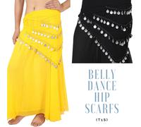 Sciarpe danza del ventre donna fusione lunghe 4 file monete argento sciarpe a...