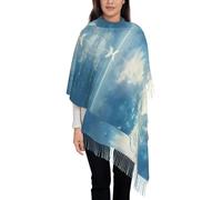Sciarpe invernali da donna con stampa di cigni bianchi sul lago, super morbide e classiche, in cashmere.