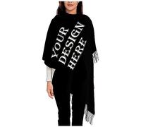 Sciarpe Personalizzate con Testo Fotografico,LucBuy Involucri Personalizzati per Sciarpe in Cashmere,Grandi Scialli Morbidi Personalizzati,Mantella Coperta con Sciarpa in Nappa Spessa Calda Invernale