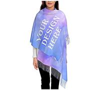 Sciarpe Personalizzate con Testo Fotografico,LucBuy Involucri Personalizzati per Sciarpe in Cashmere,Grandi Scialli Morbidi Personalizzati,Mantella Coperta con Sciarpa in Nappa Spessa Calda Invernale