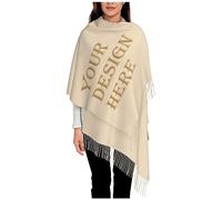 Sciarpe Personalizzate con Testo Fotografico,LucBuy Involucri Personalizzati per Sciarpe in Cashmere,Grandi Scialli Morbidi Personalizzati,Mantella Coperta con Sciarpa in Nappa Spessa Calda Invernale