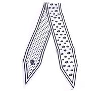 Sciarpe Quadrate da Donna Elastico for capelli con nastro svolazzante, più lungo e più spesso, su entrambi i lati(Colore:bianca)
