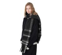 Sciarpe vintage per le donne scialli caldi e impacchi per abiti da sera morbido poncho cappotto spesso cashmere avvolgente accogliente 2025, nero, Medium
