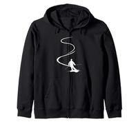 Sciatore con Piste in Polvere Profonda Neve Freeride Sport Sci Felpa con Cappuccio