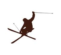 Sciatore Salto con gli sci Sport Freestyle Adesivi con scritte 34x48.5cm Personalizzazione personalizzata Caffè
