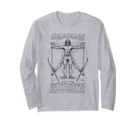 Sciatore Sciatore Vitruviano Uomo Leonardo da Vinci Sciatori Vintage Maglia a Manica