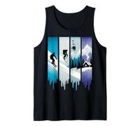 Sciatore Silhouette Paesaggio Sci Sport Invernali Montagna Canotta