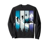 Sciatore Silhouette Paesaggio Sci Sport Invernali Montagna Felpa