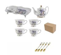 SciAza teiera marocchina teiera ceramica servizio da teBone China Tea Set Teiera Tazza da tè, Set da tè in ceramica europea(Color:B,Size:)