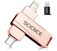 SCICNCE Chiavetta USB da 256 GB, per backup e archiviazione di foto e video, non richiede app, compatibile con iPhone, iPad, Android, PC, rosa