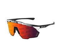 Scicon Sports Aeroshade Kunken Occhiale Sportivo (Nero Bianco Lucido/Rosso Monogram)