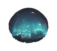 Science Fiction Stars Cuffia da doccia da donna a doppio strato, riutilizzabile, design di grandi dimensioni adatto a tutte le lunghezze dei capelli, adatto per ragazze, spa e uso domestico.