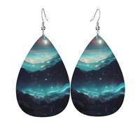 Science Fiction Stars Orecchini in pelle, gioielli con ciondolo a forma di lacrima, accessori da donna versatili ed eleganti.